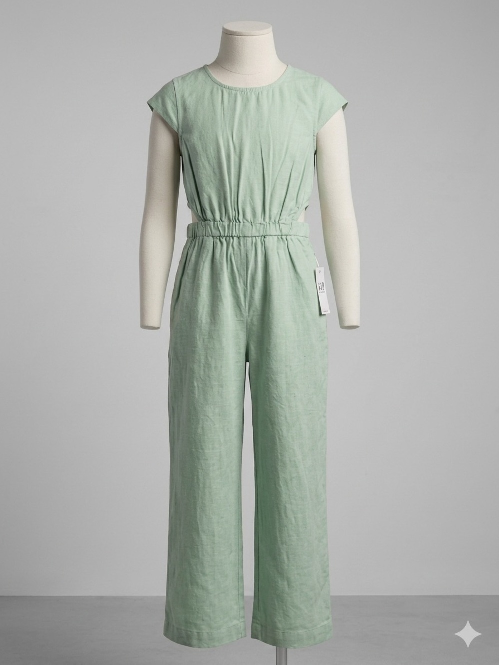 Gap Kids Sleeveless Mint Green Linen Jumpsuit